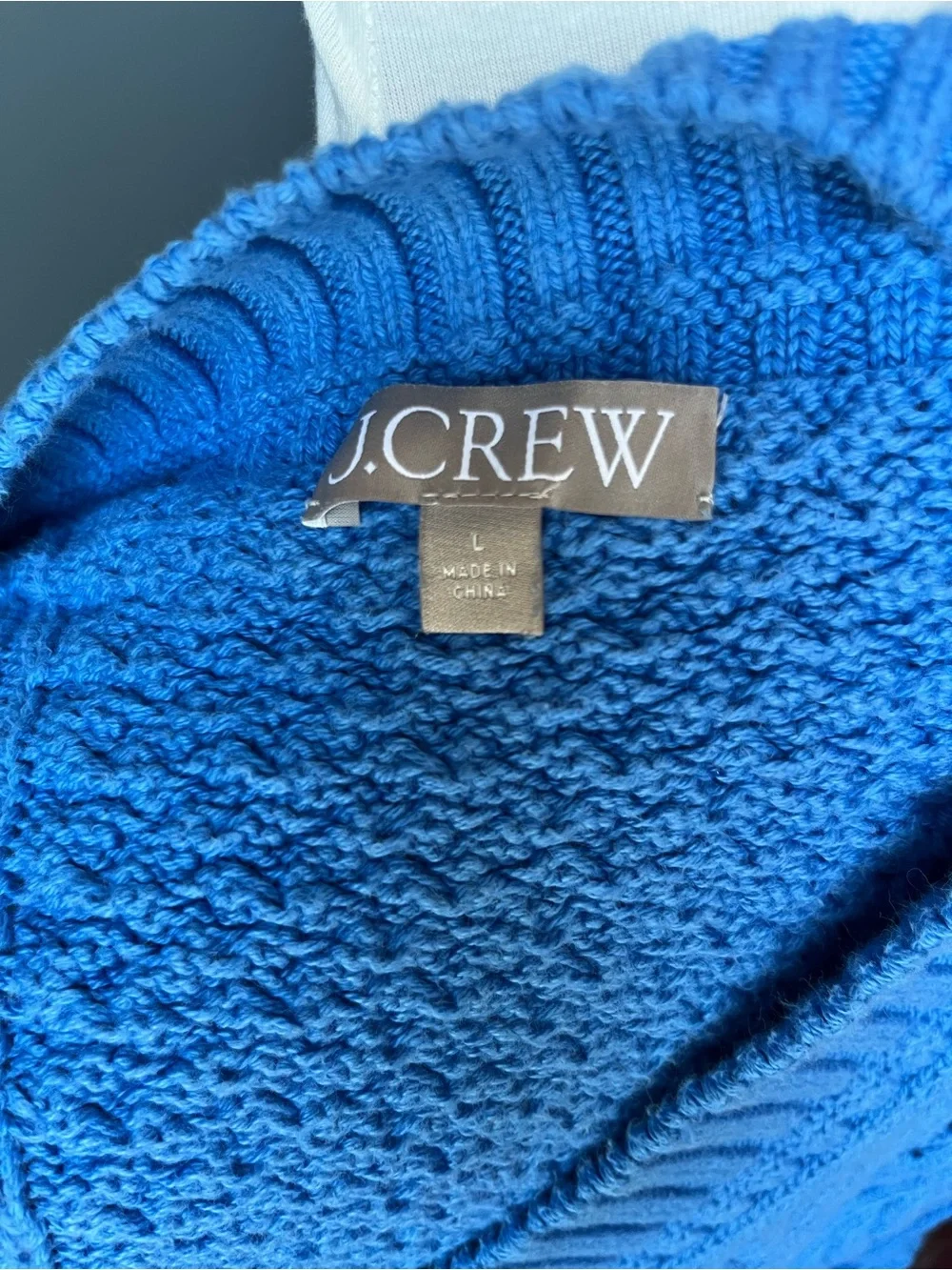 J. Crew Sky Blue Cable Knit V-Neck Sweater